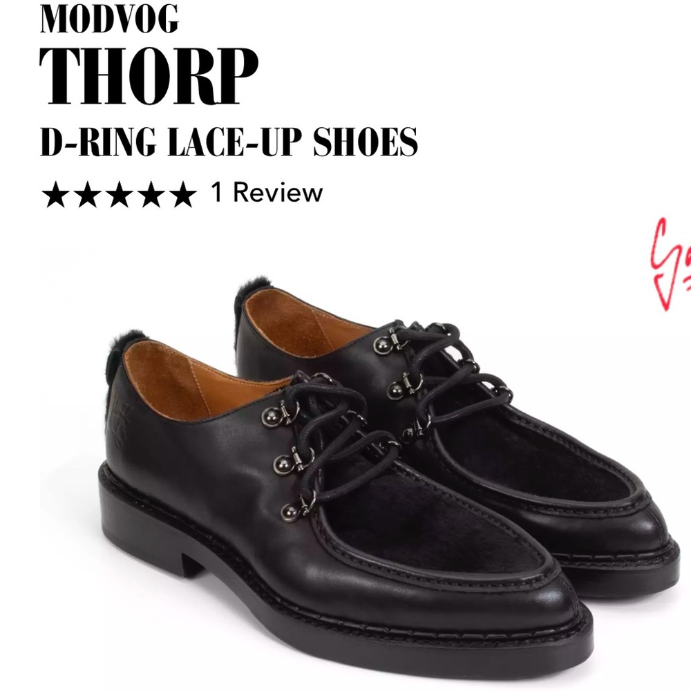 John Fluevog Thorp d ring lace up shoes 6